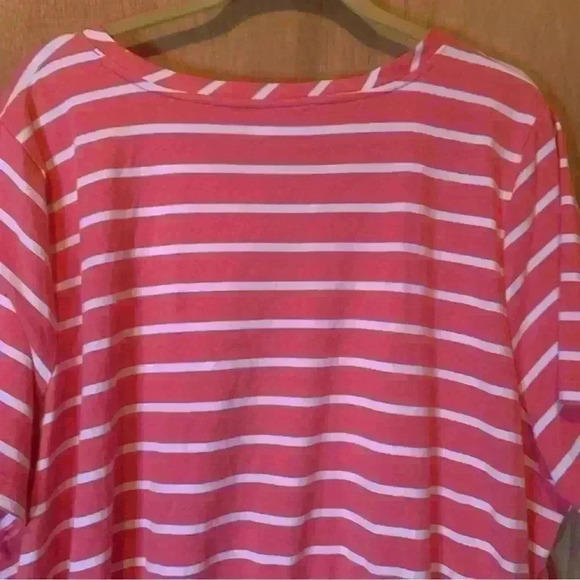 Kim Rogers Curvy Womens Pink & White Dress 3X Striped Short Sleeves - Picture 16 of 16